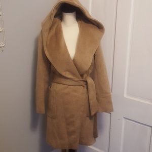 Zara Womens Beige Wool Blend Winter Coat Small